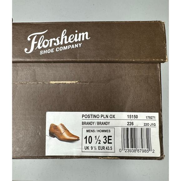 Florsheim Postino Dress Shoes Loafers Cap Toe Oxford 10.5 3E Extra Wide in Box - Picture 6 of 6